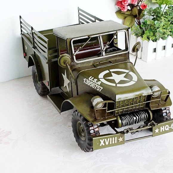 CRetro WII Willys-Overland Jeep Model Home Decor, Green